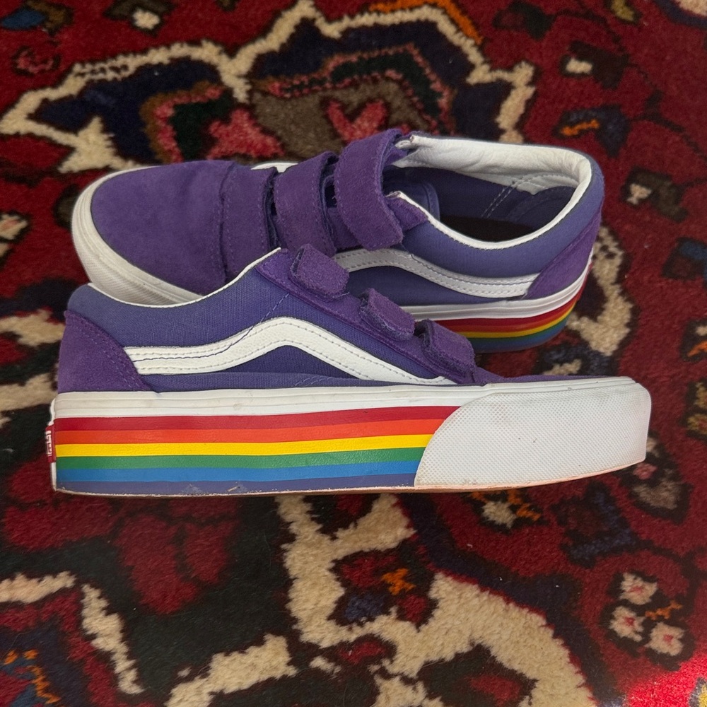 Vans Purple Sneakers with Rainbow Sole